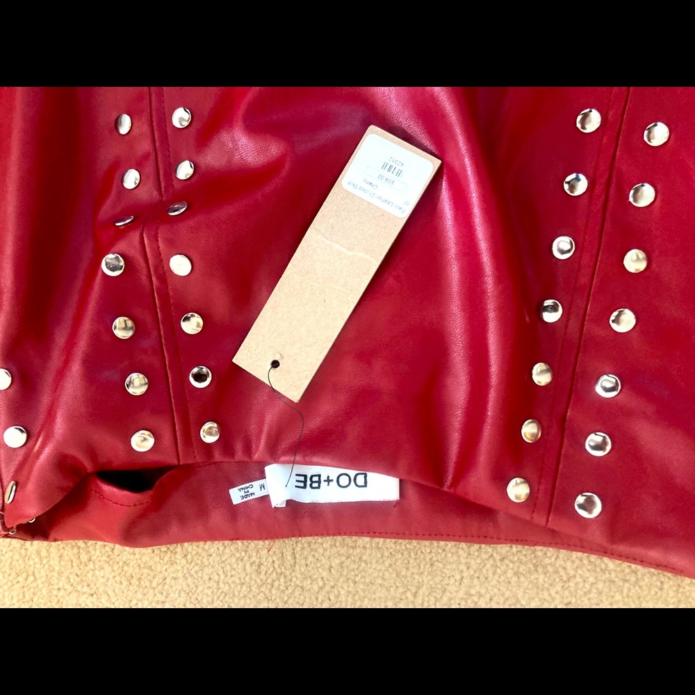 Leather studded skirt